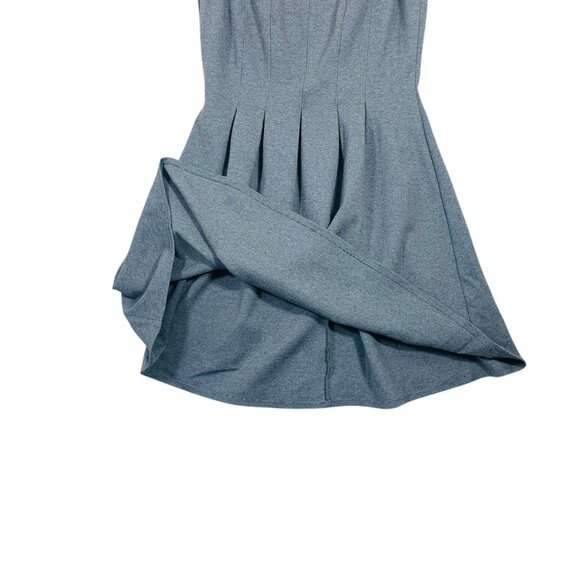 fit and flare cute sleeveless round neckline grey dress sz med Monteau - Picture 4 of 13